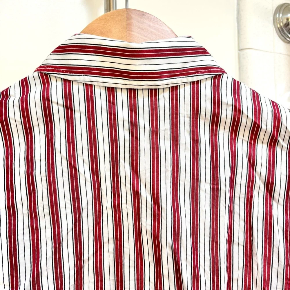 Vintage Jones New York Red White Blue Striped Button-Down 100% Cotton size XL - Picture 4 of 6